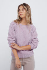 Springfield Jersey de punto trenzado de chenilla morado/lila