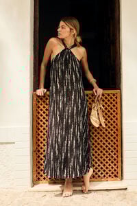 Springfield Vestido midi escote halter lúrex