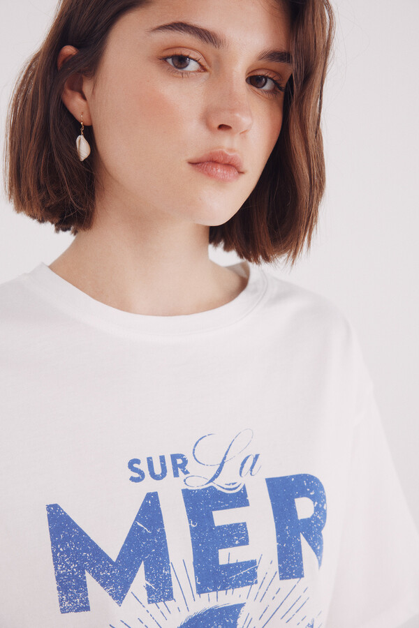 Springfield Playera "Sur la mer" natural