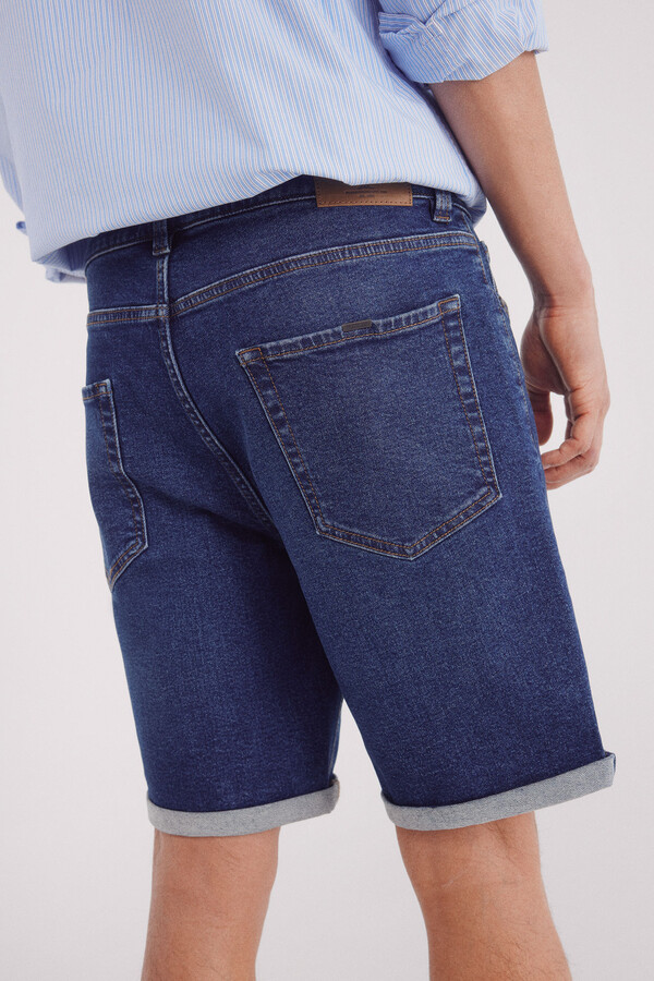 Springfield Bermuda vaquera básica lavado oscuro azul