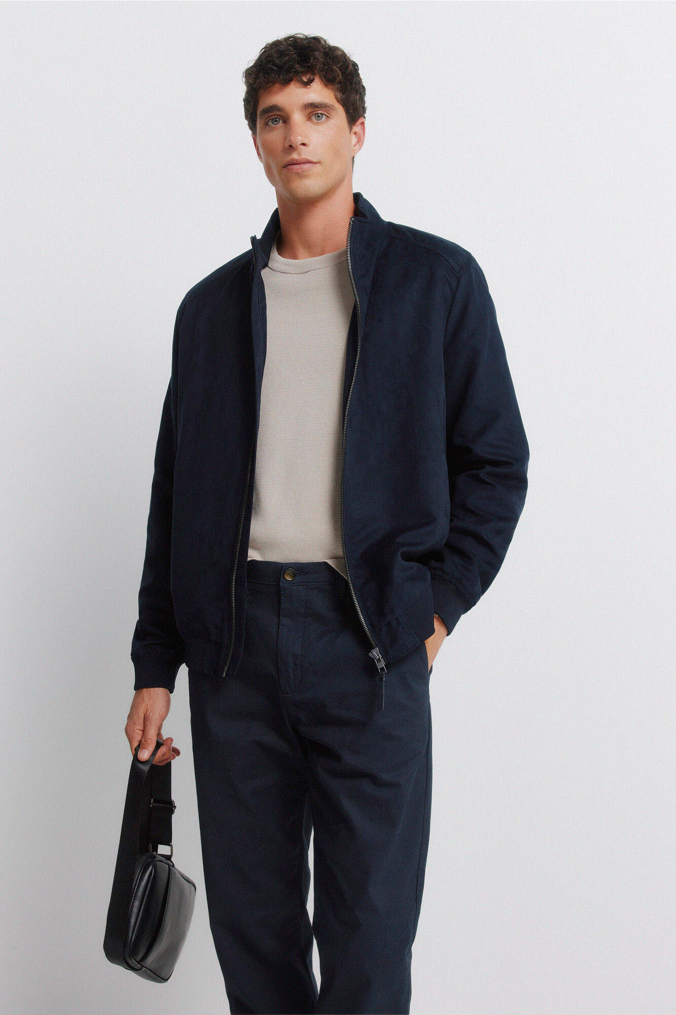 Springfield Pantal&oacute;n chino microestampado slim fit azul mezcla