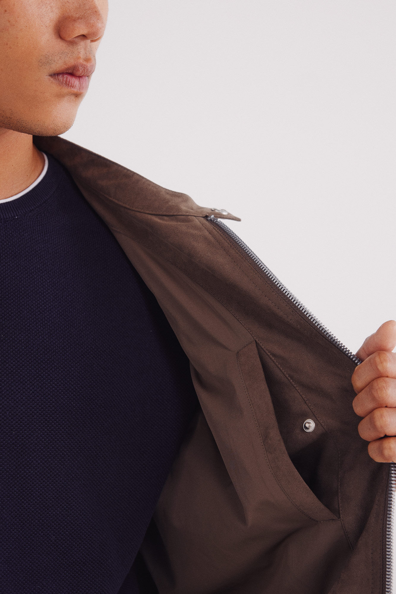 Springfield Chamarra efecto ante microperforados caf&eacute;