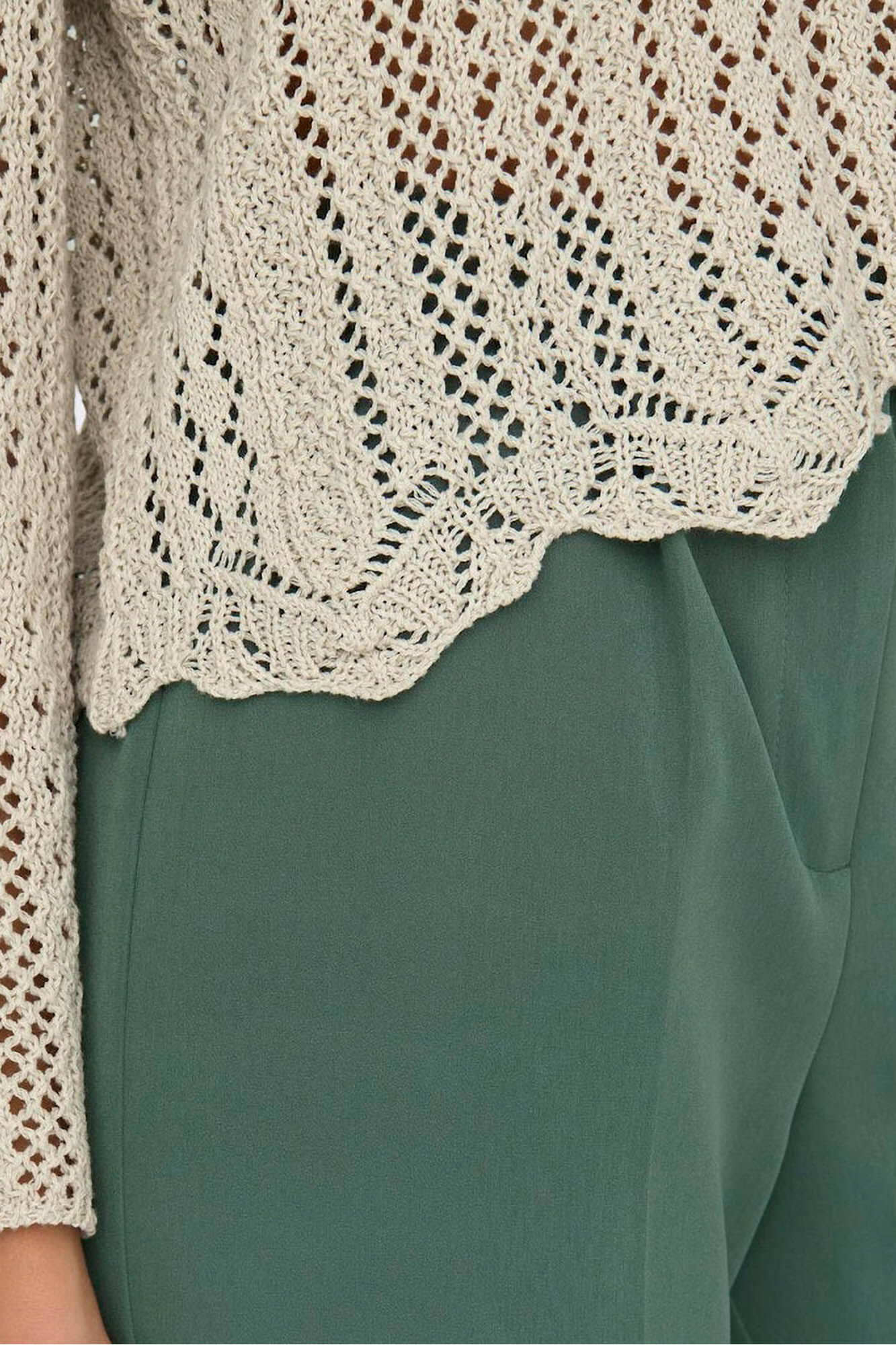 Only Su&eacute;ter de tejido troquelado gris