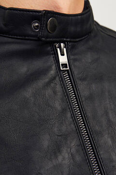 Springfield Chamarra motera simil piel negro