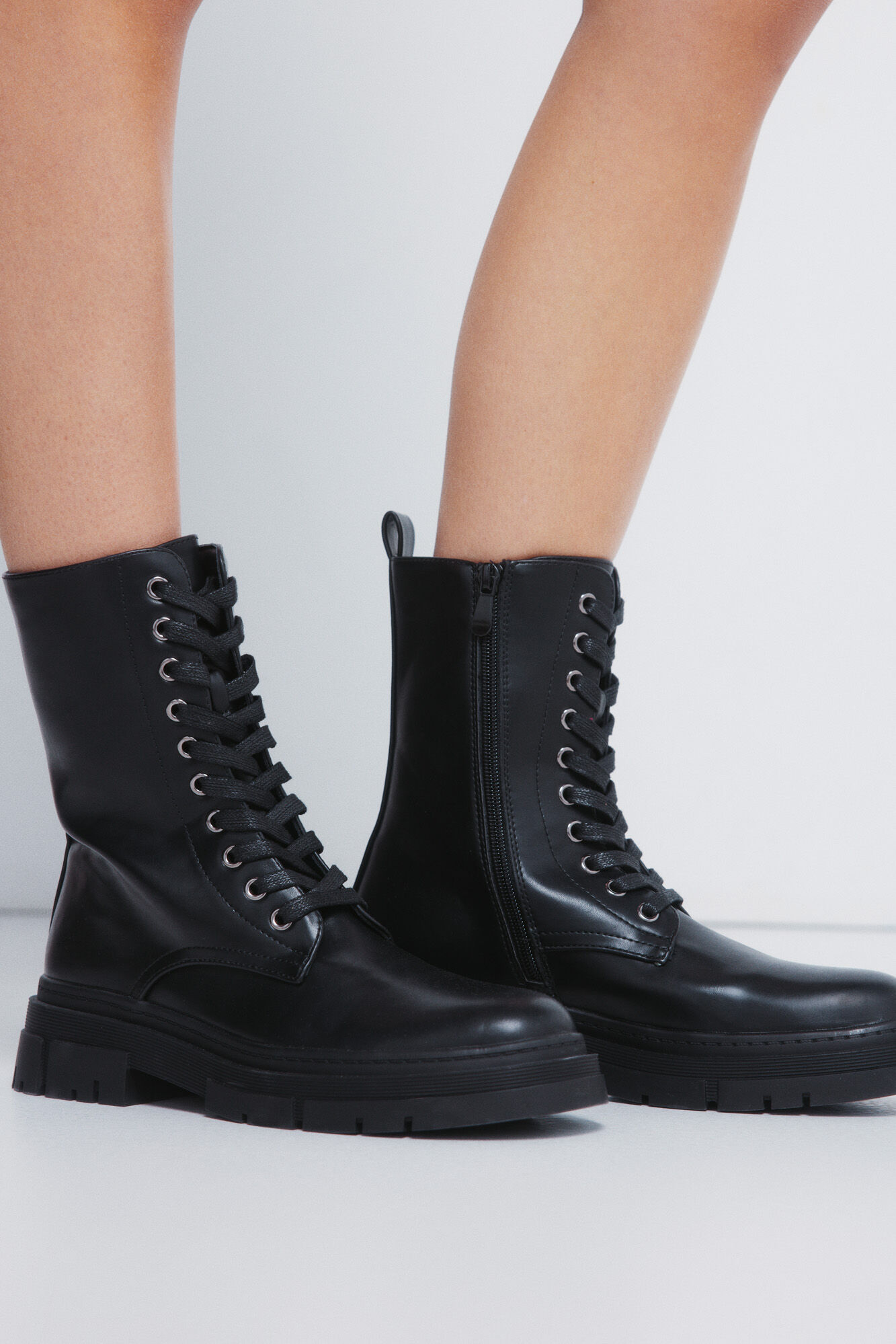 Springfield Botines militares cordones  negro