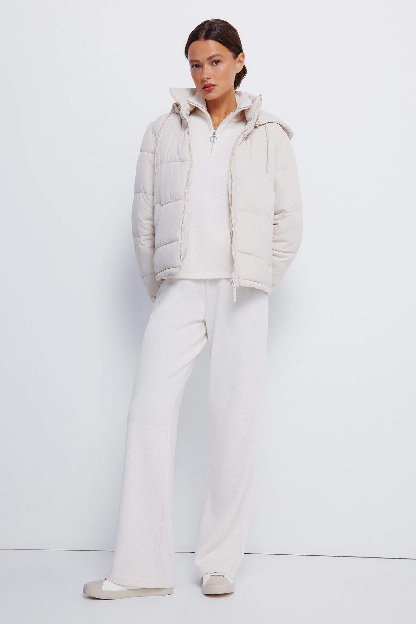 Springfield Plum&iacute;fero con capucha de poli&eacute;ster reciclado blanco