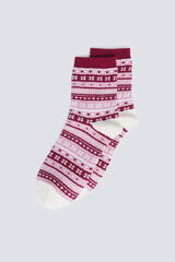 Springfield Calcetín largo jacquard cenefas café