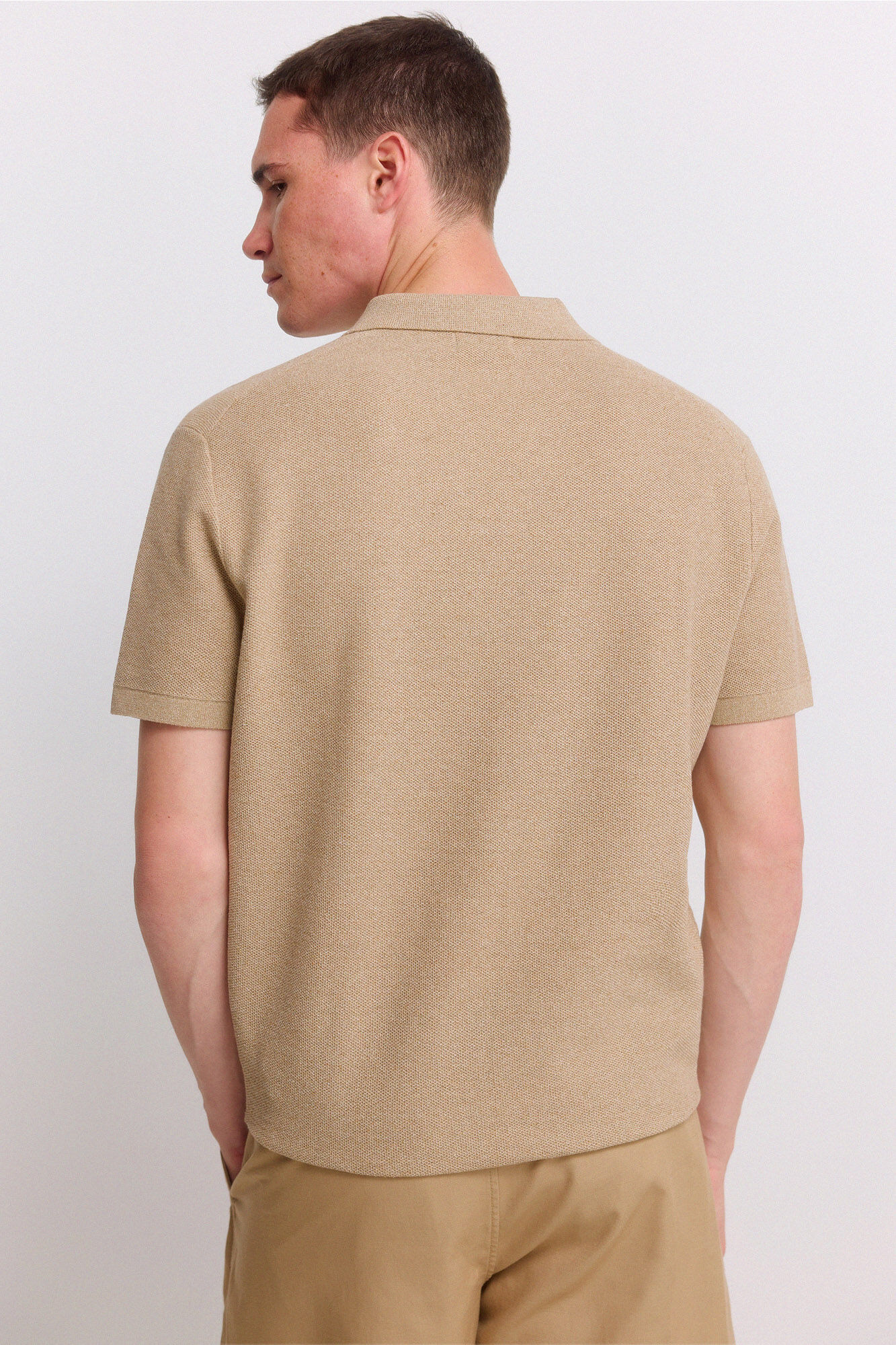 Springfield Polo de estructura moulinee beige