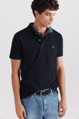 Springfield Polo de piqu&eacute; con contrastes slim fit marino