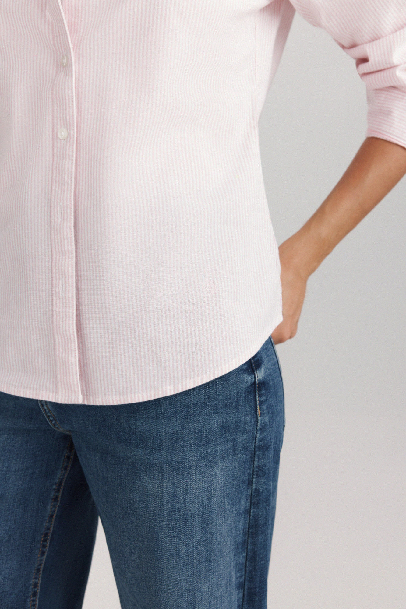 Springfield Blusa b&aacute;sica oxford rosa