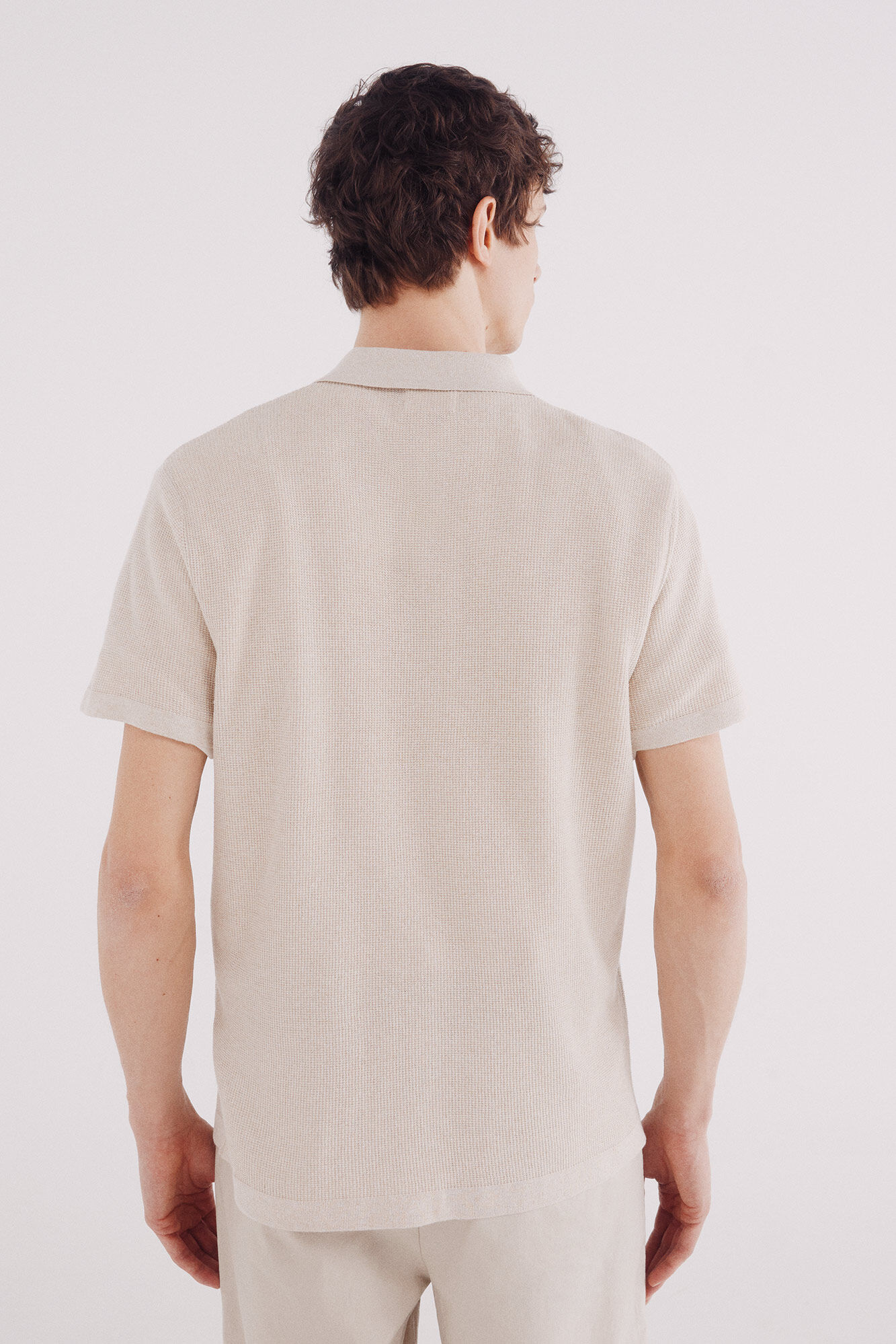 Springfield Jersey manga corta estructura cuello polo beige