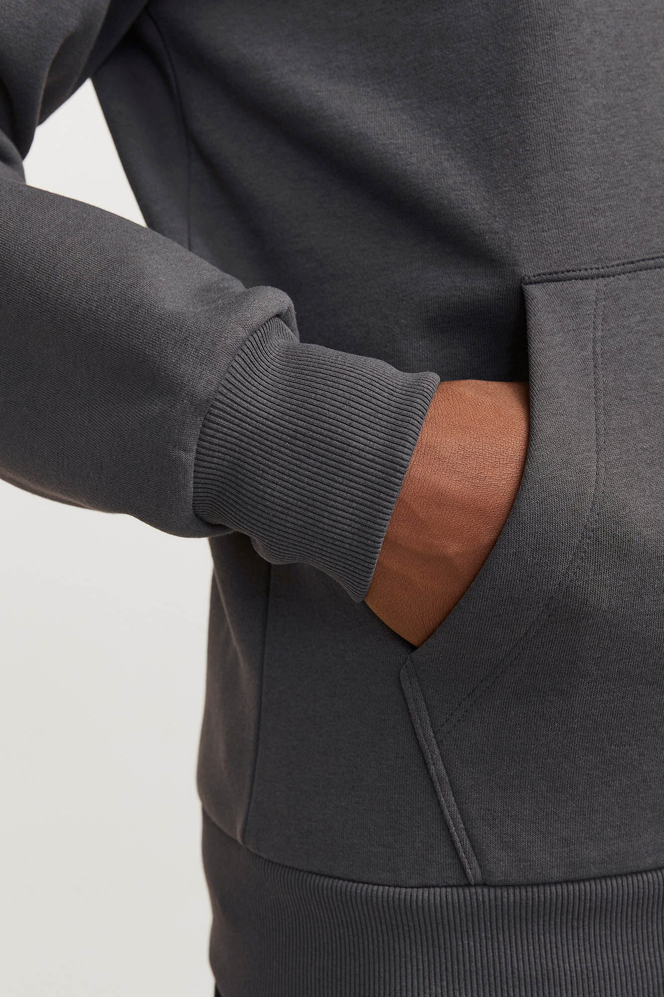 Jack & Jones Sudadera relaxed fit capucha gris