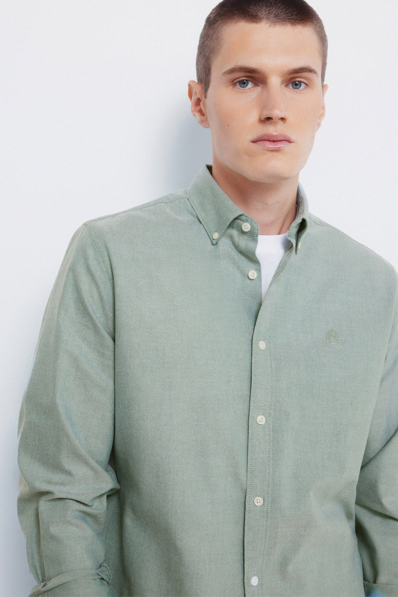 Springfield Camisa Oxford de Tencel kaki