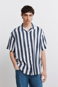 Springfield Camisa de manga corta de viscosa a rayas
