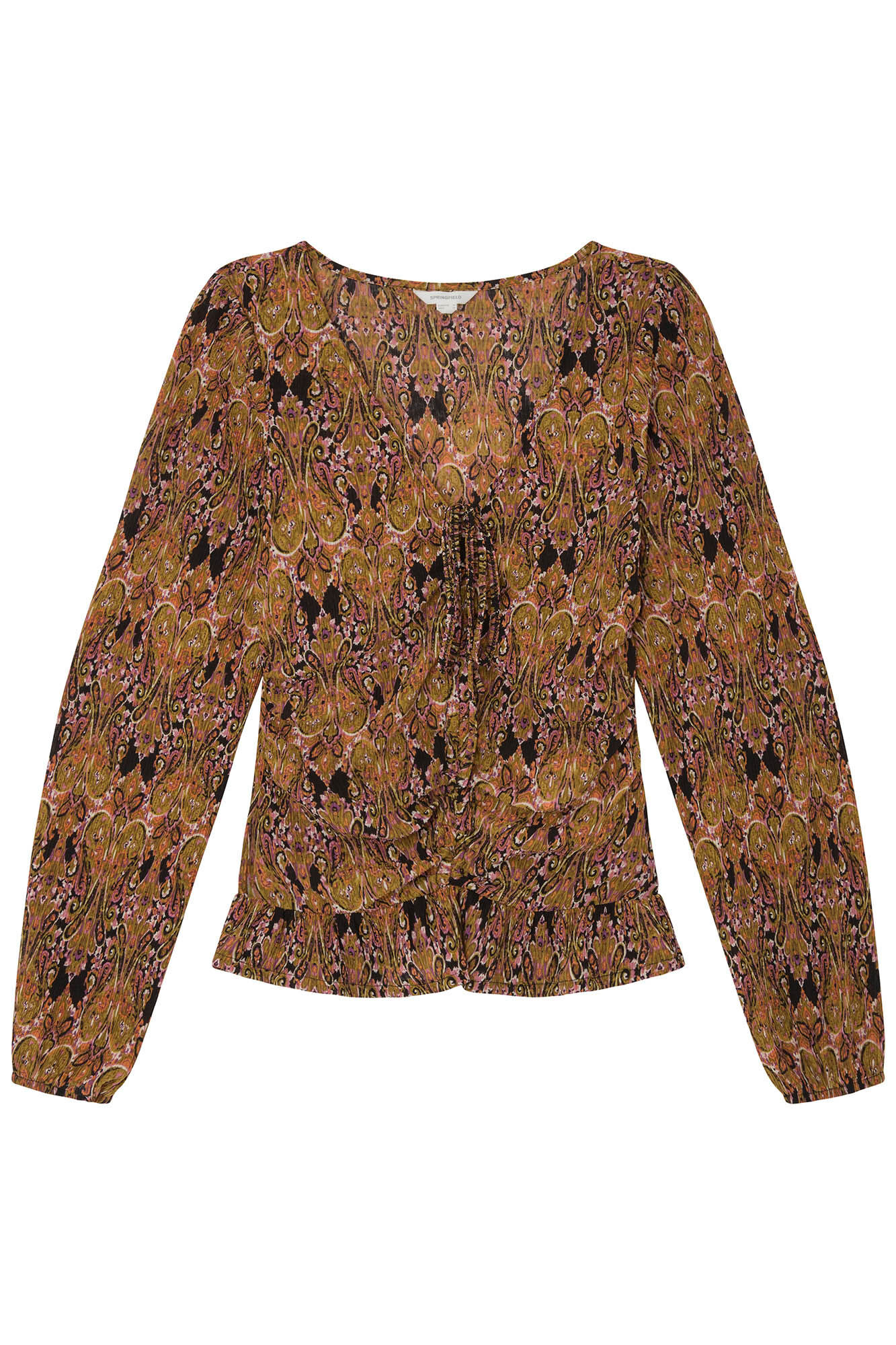 Springfield Playera Fruncida Estampada negro