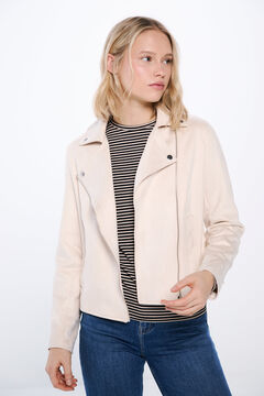 Springfield Chamarra motera antelina beige