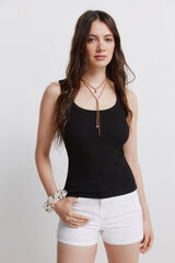 Springfield Playera de tirantes nadadora negro