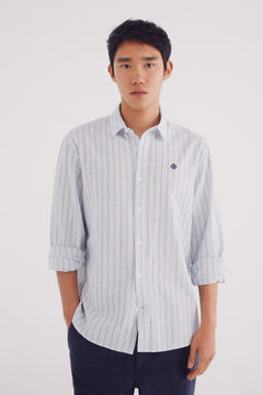 Springfield Camisa lino rayas marfil
