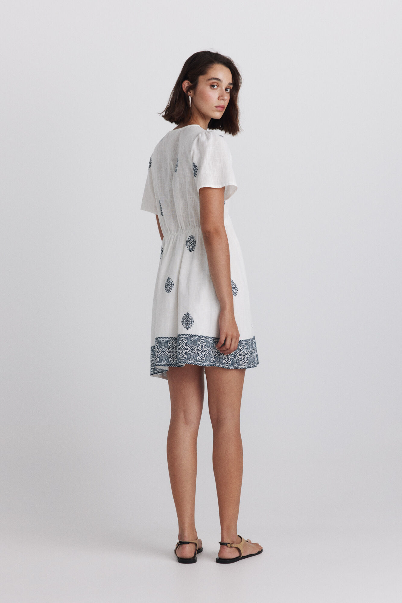 Springfield Vestido estampado cenefa azul