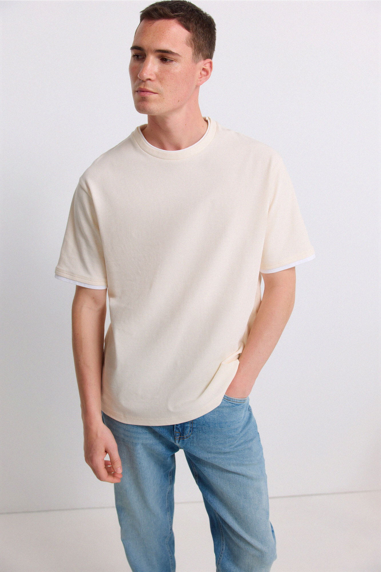 Springfield Playera de tela waffle doble