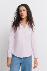 Springfield Camisa de algod&oacute;n Oxford con escote en PICO rosa