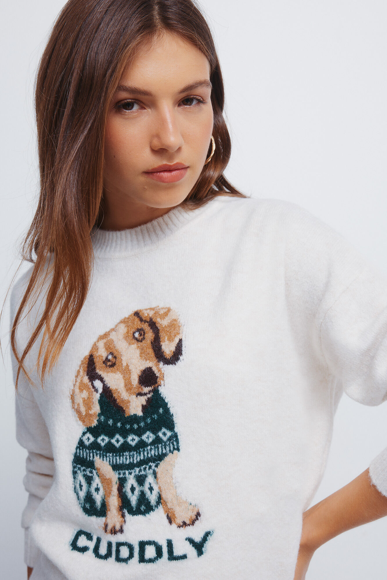 Springfield Jersey para perro con intarsia "tierno" blanco