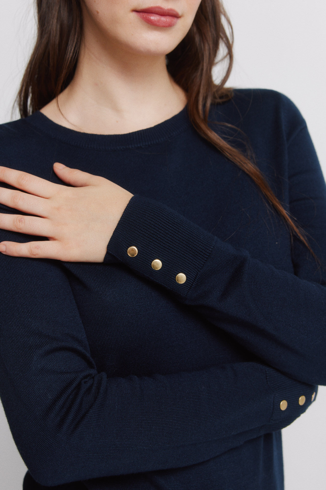 Springfield Jersey fino botones pu&ntilde;os azul