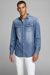 Springfield Camisa denim confort fit azulado