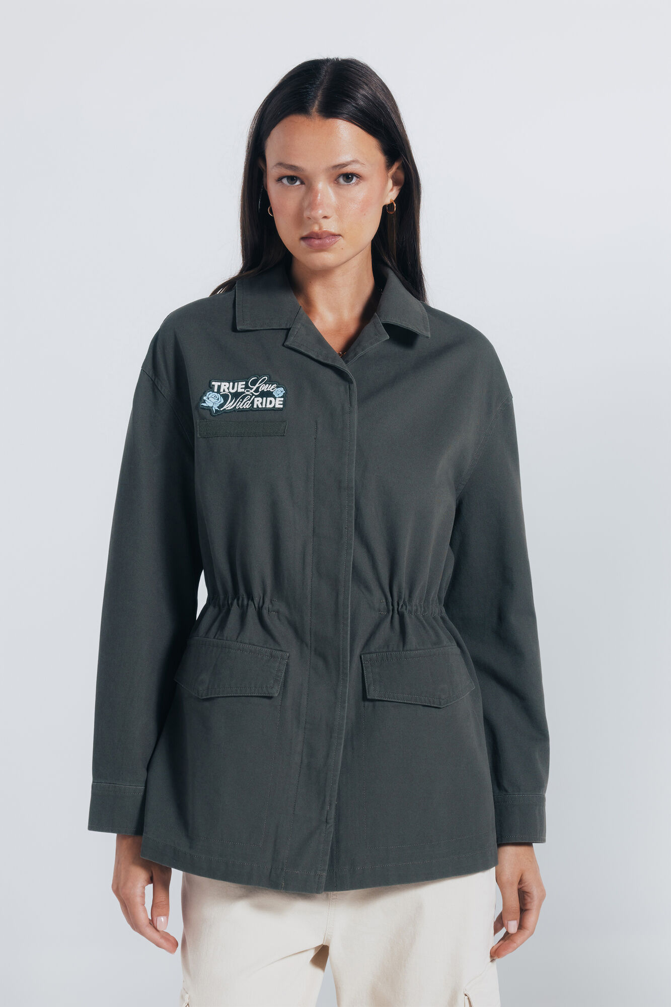 Springfield Sobrecamisa militar parches kaki