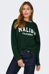 Springfield Sudadera de cuello redondo verde