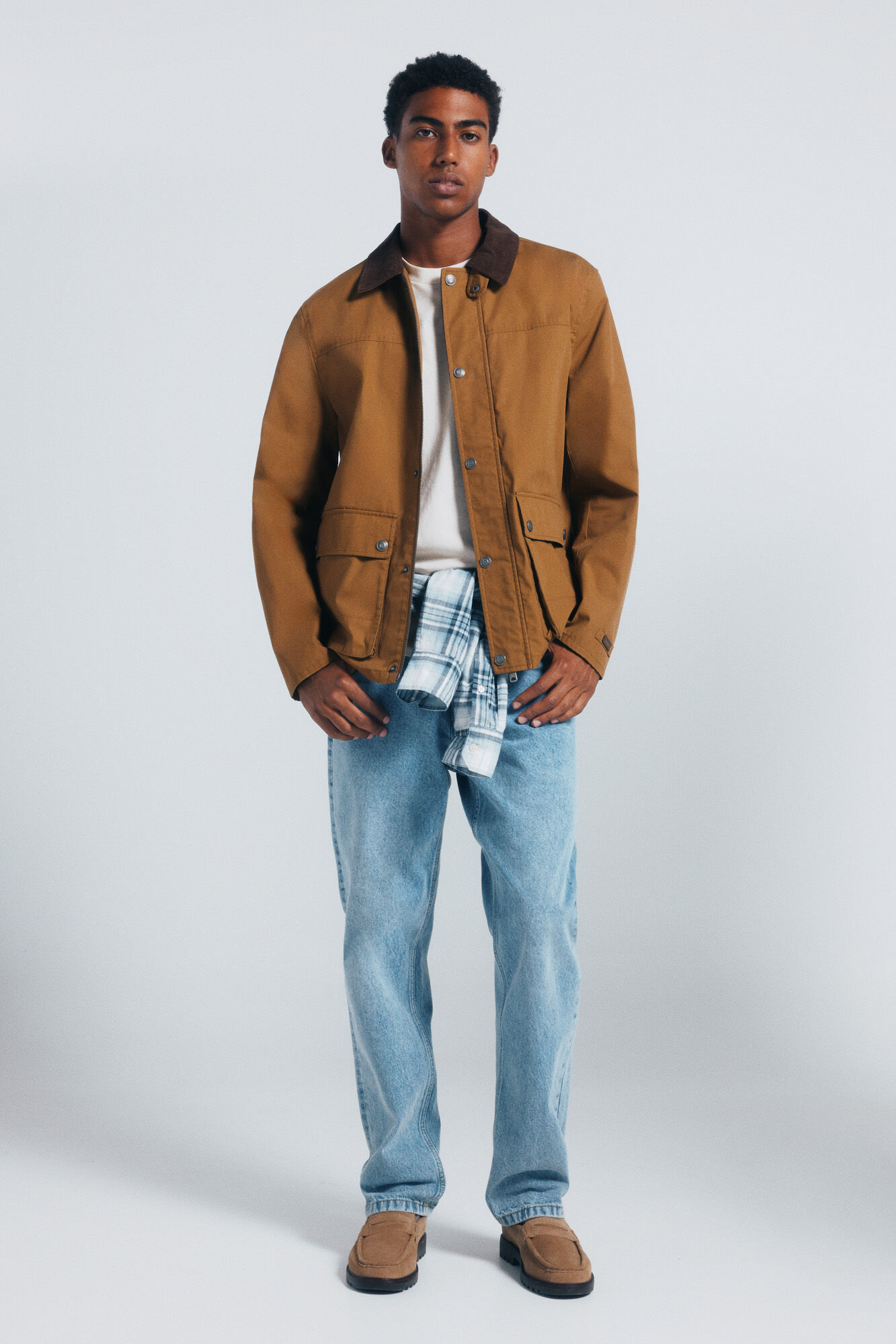 Springfield Parka corta cuello pana amarillo