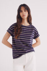 Springfield Playera rayas botones hombro marino