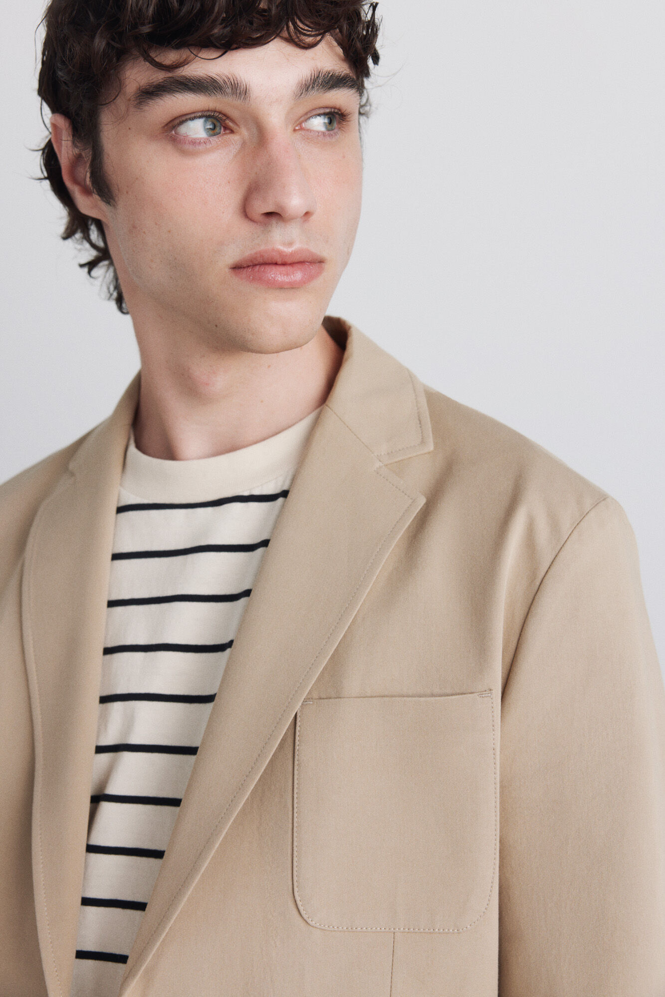 Springfield Blazer de algod&oacute;n beige