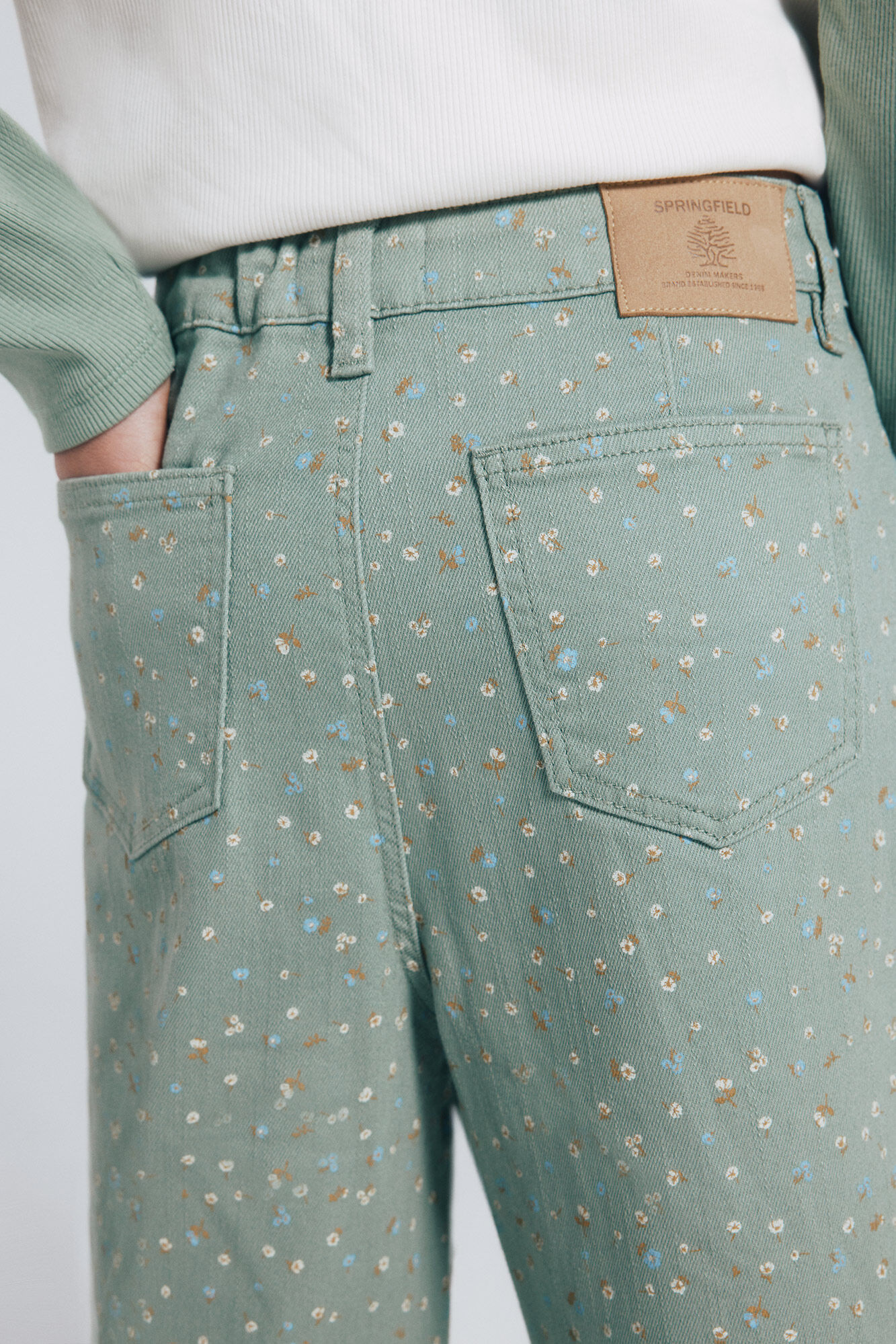 Springfield Kids Pantal&oacute;n culotte flores ni&ntilde;a verde