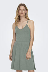 Only Vestido corto tirantes caza oscuro