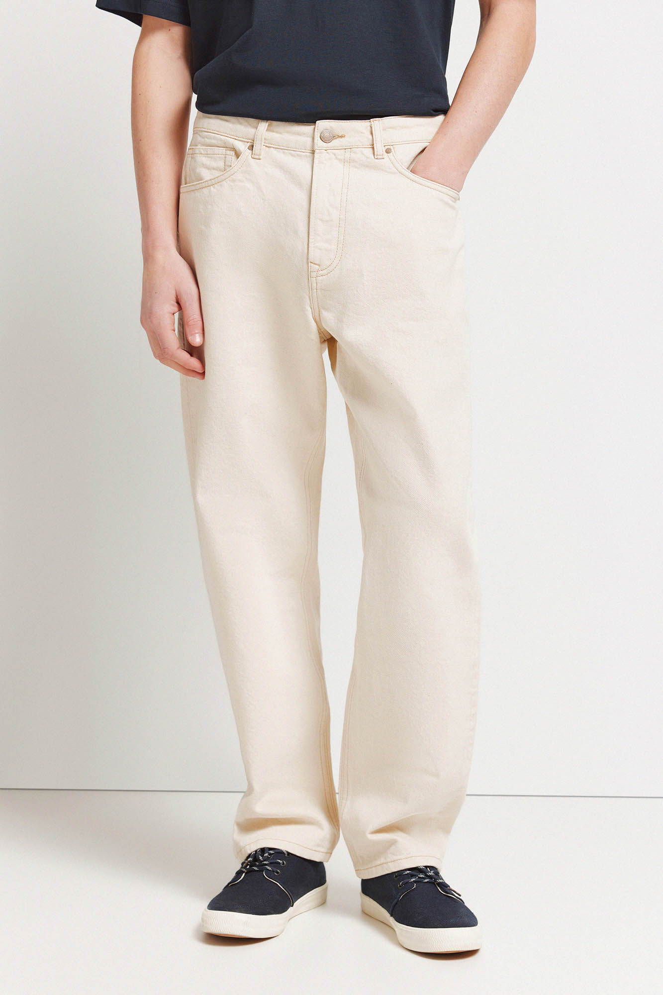 Springfield Jeans corte recto crudo blanco