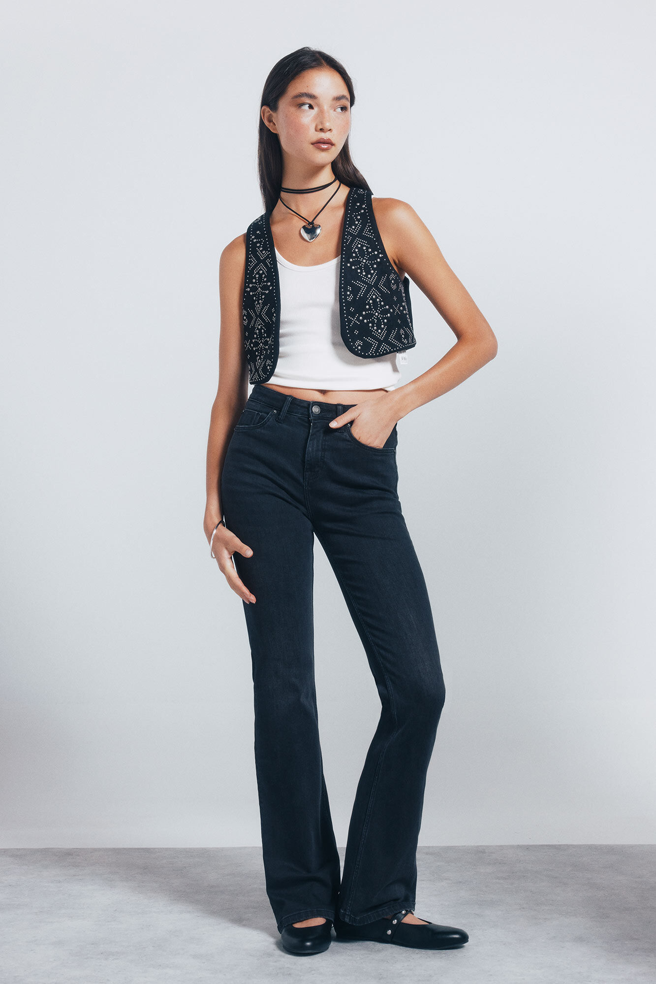 Springfield Chaleco tachuelas met&aacute;licas negro