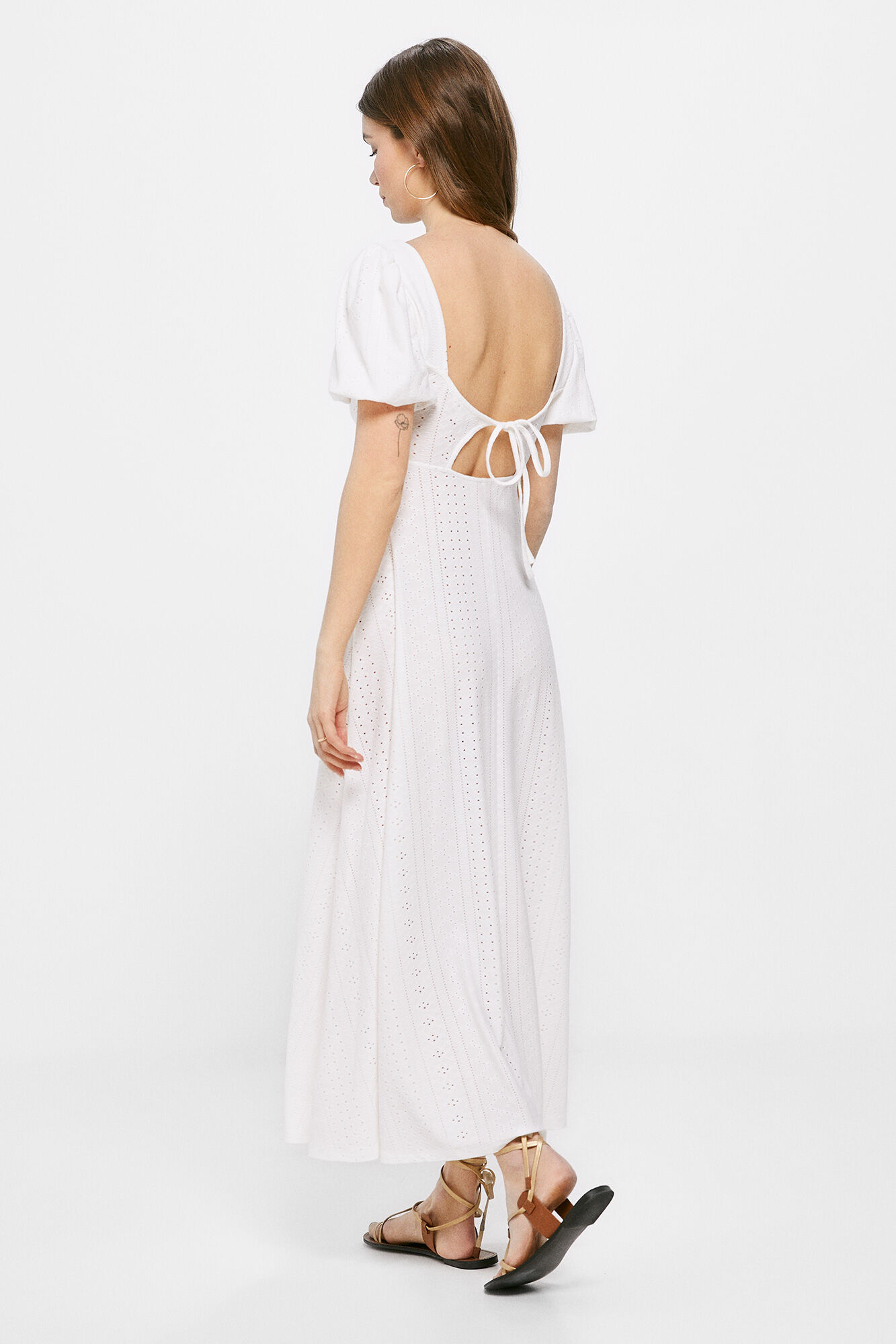 Springfield Vestido Midi Espalda Fantas&iacute;a natural