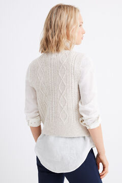 Springfield Chaleco tejido cable knit café