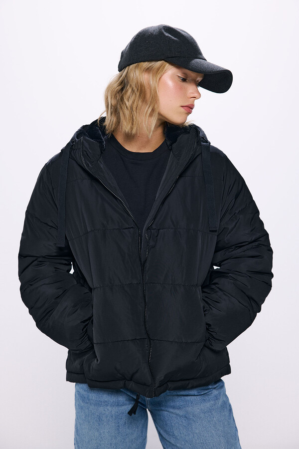 Springfield Chamarra acolchada repelente al agua negro