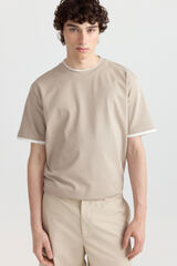 Springfield Playera doble interlock caf&eacute;