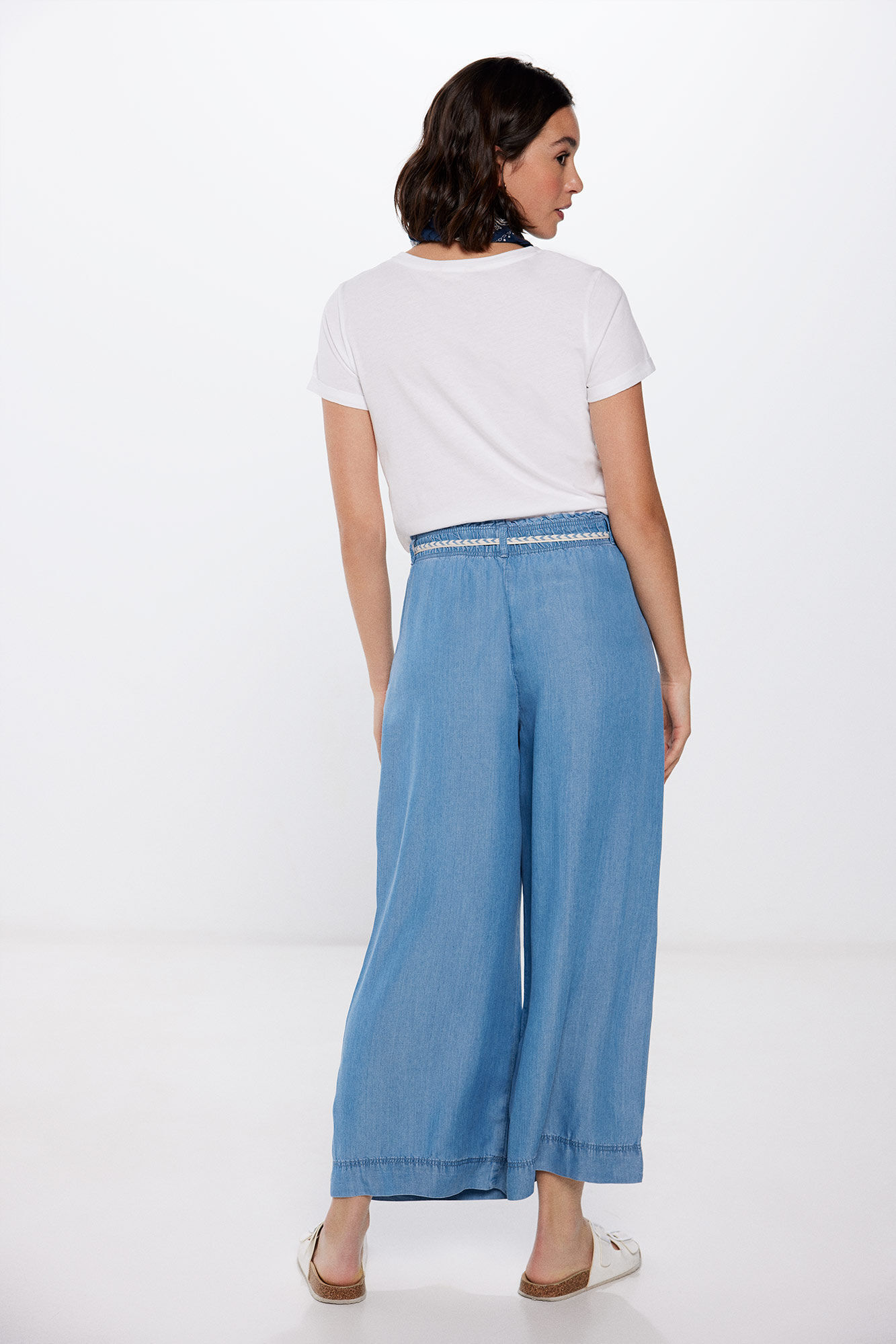 Pantalon culotte azul new arrivals