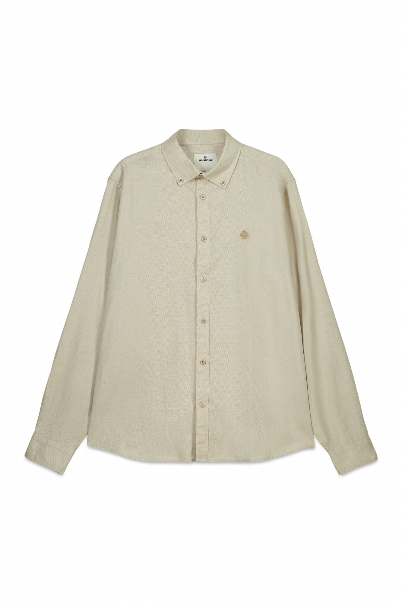 Springfield Camisa de estructura beige