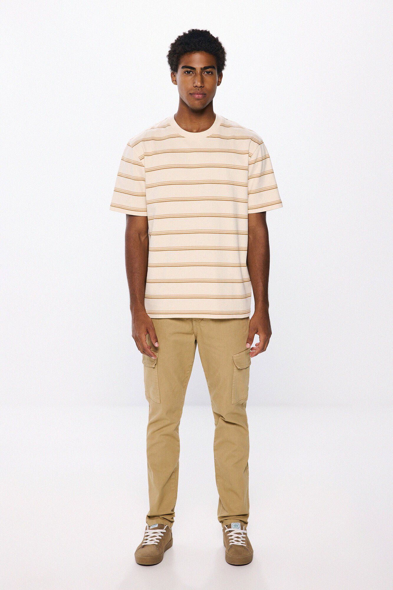 Springfield Playera rayas beige