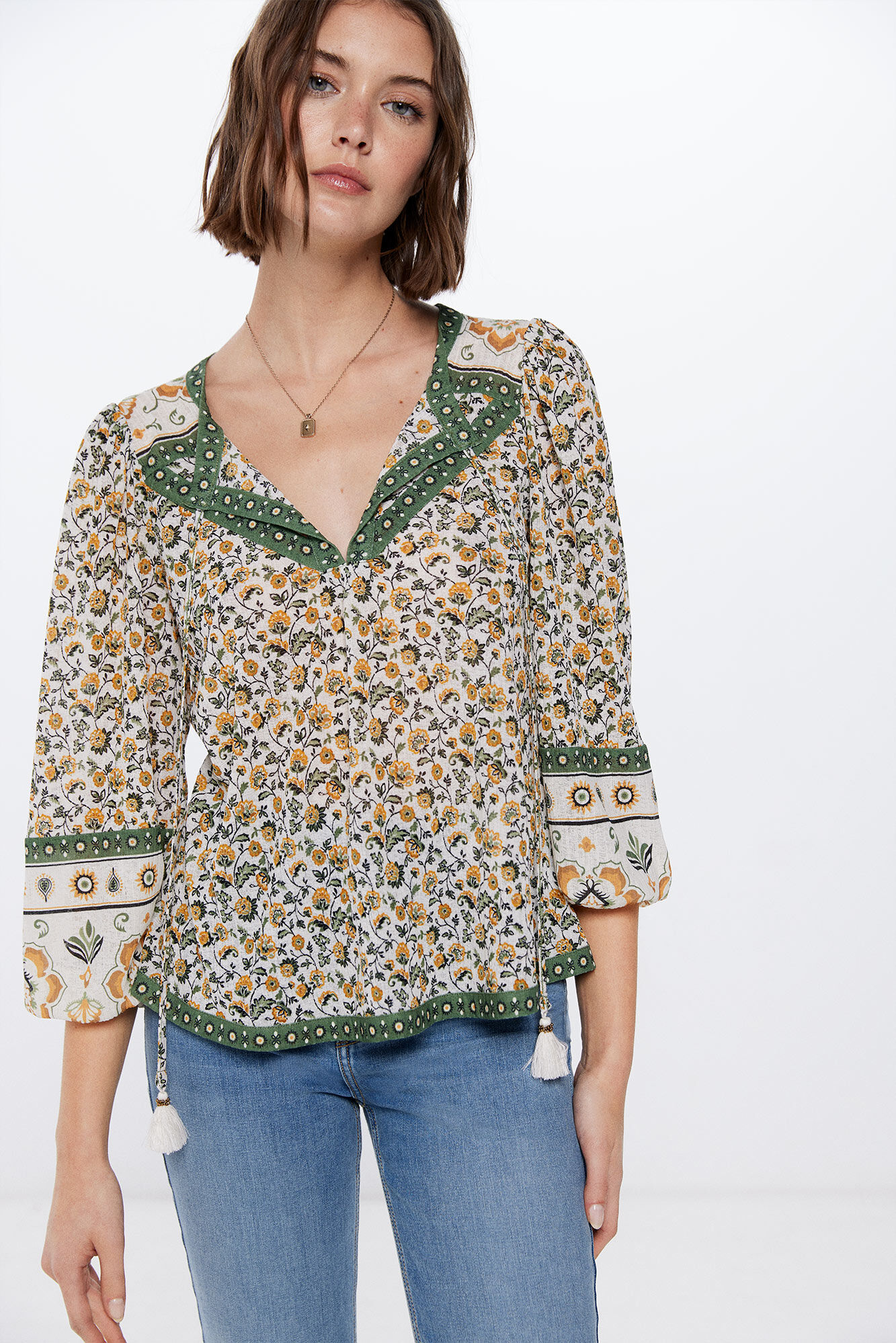 Blusa estampado mix contrastes REBAJAS MUJER Springfield MX