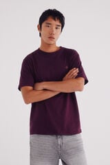 Springfield Camiseta básica cuello redondo púrpura