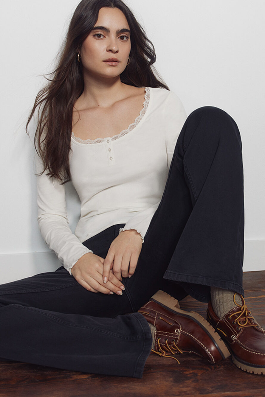 Springfield Jeans de corte bota negro