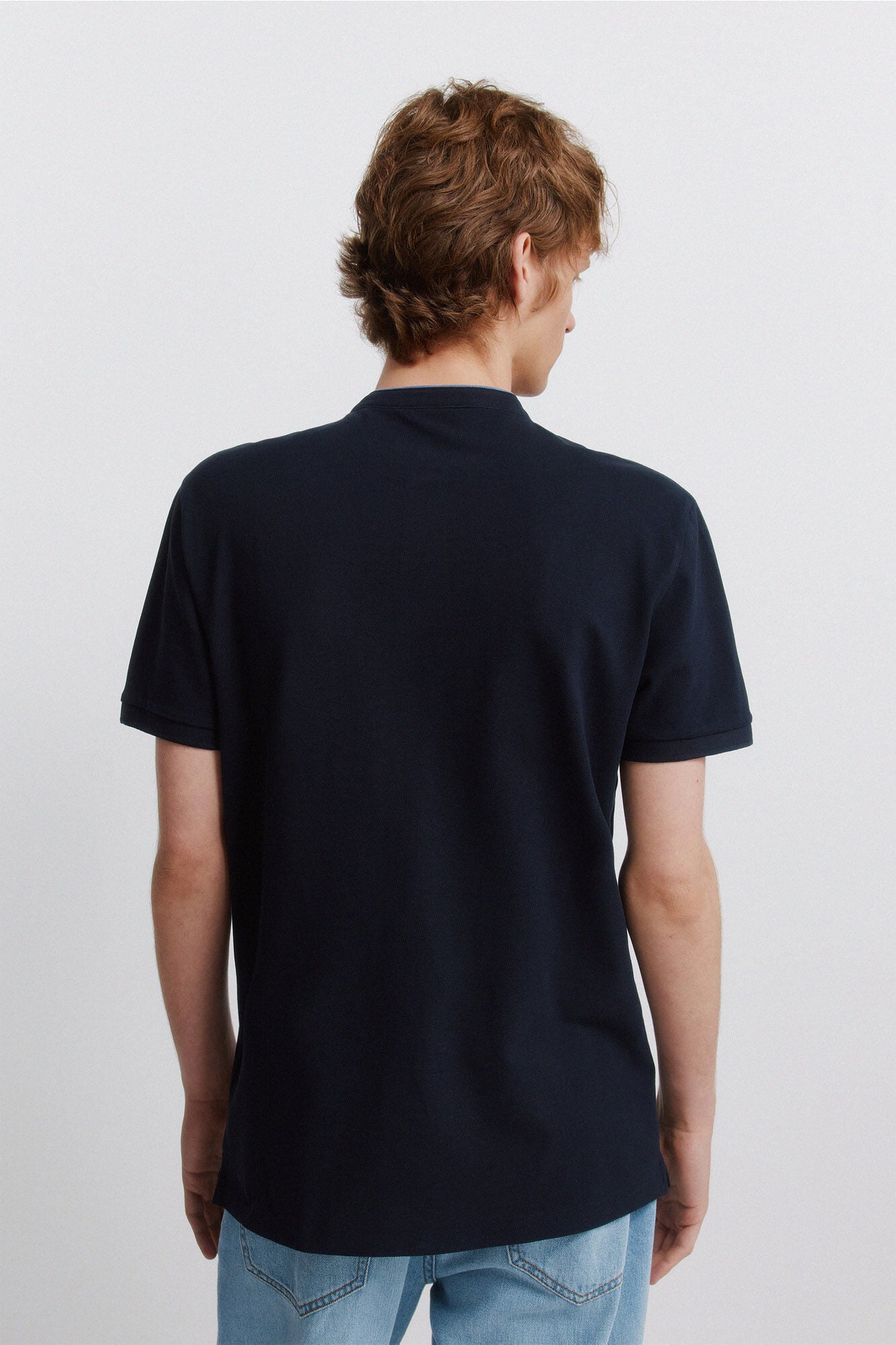 Springfield Polo de piqu&eacute; cuello mao slim fit azul