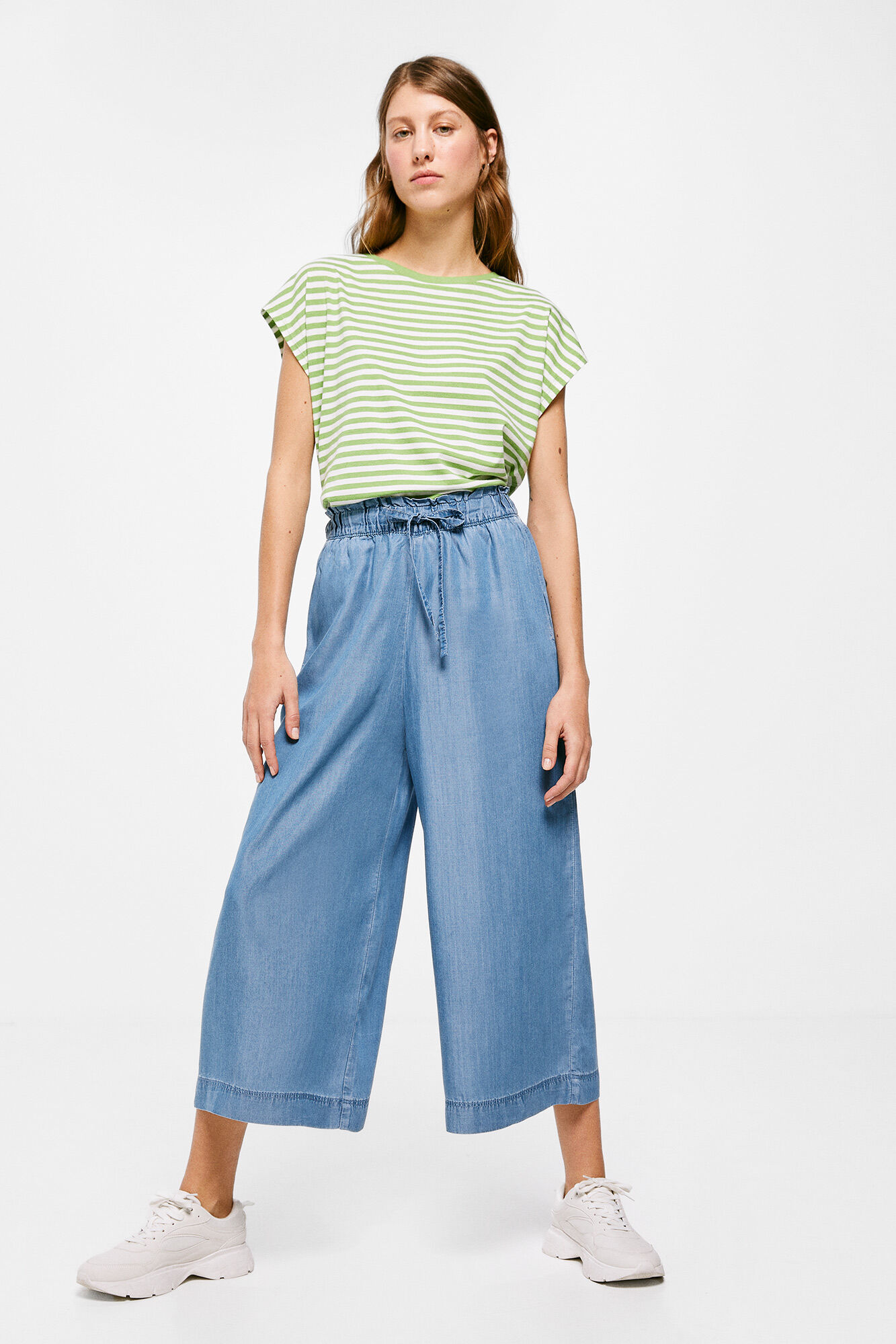 Springfield Jeans Culotte Tencel azul