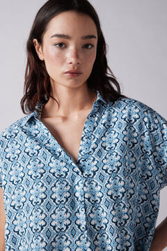 Springfield Blusa polera estampada marino